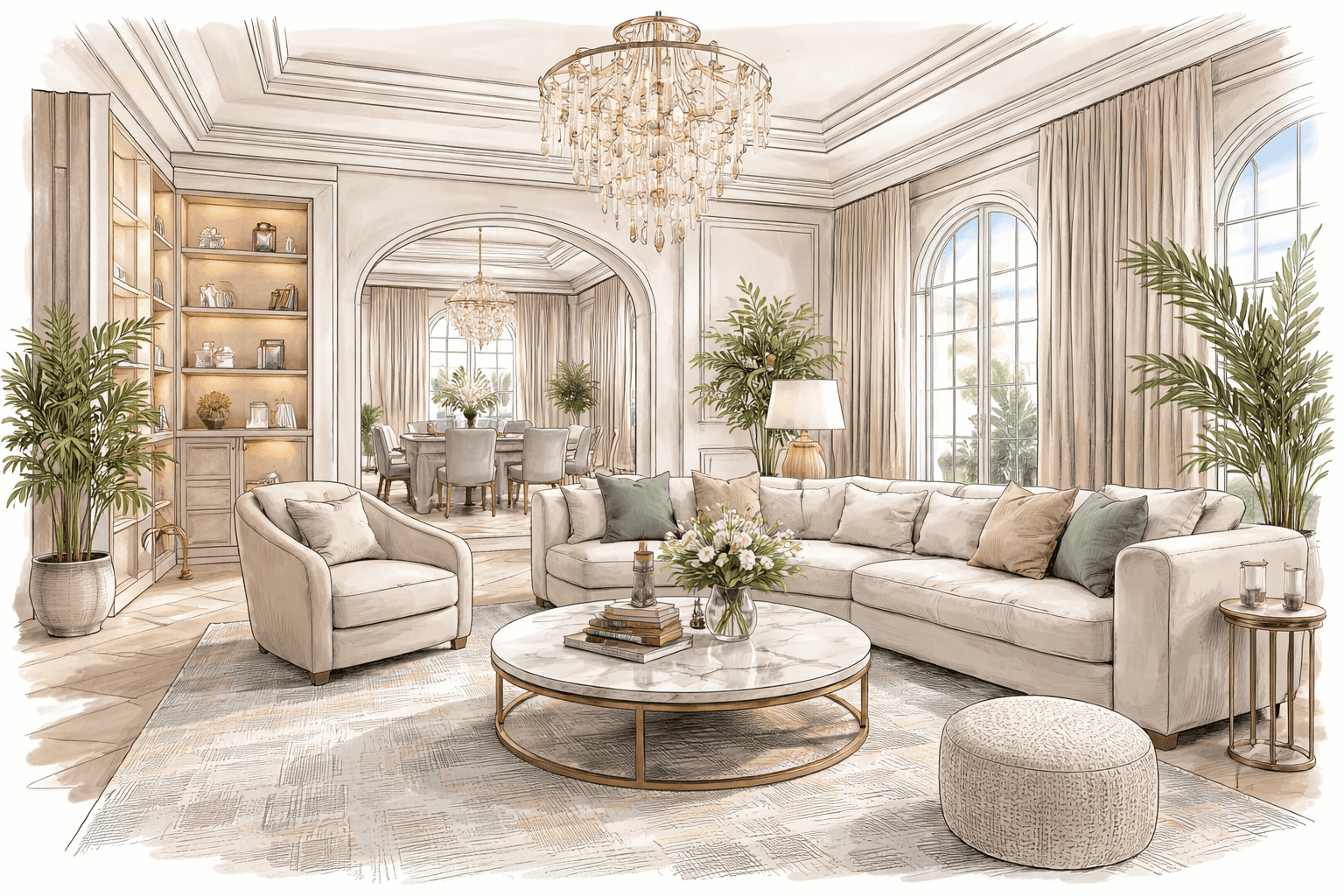 Modern living room interior design by Hue Matrix in New Delhi